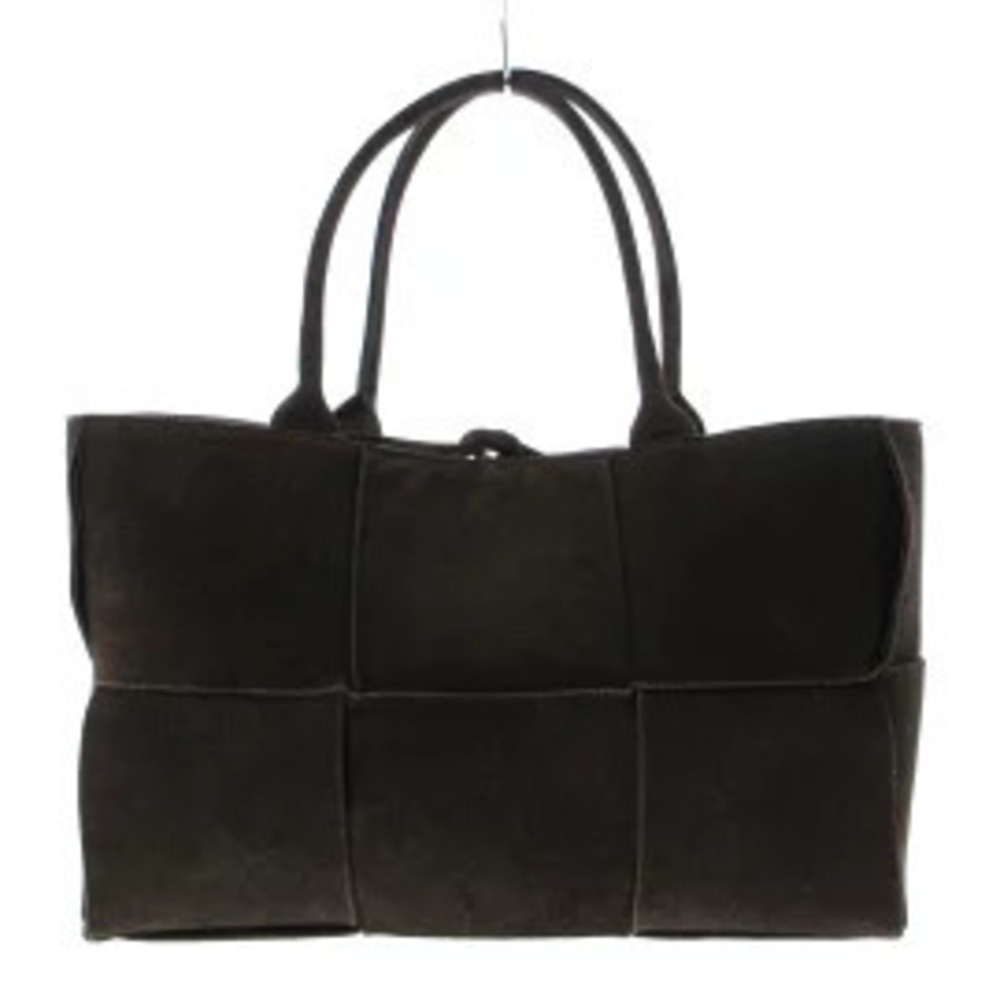 BOTTEGA VENETA Arco Tote Bag Fondente Dark Brown Suede